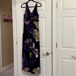 Purple and Black Floral Dress